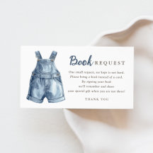 Carte de demande de livre pour Baby Shower Blue Je
