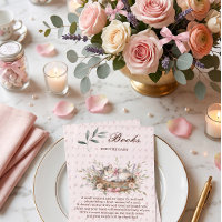 Carte de demande de livre pour Baby Shower Fille K