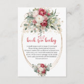 D'accompagnement Carte de demande de livre pour baby shower floral  (Devant)