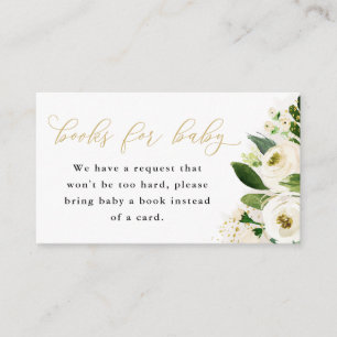 D'accompagnement Carte de demande de livre pour bébé Floral Blanc e