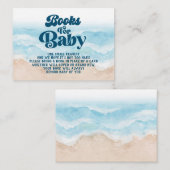 D'accompagnement Carte de demande de livre pour Blue Retro Beach Bo (Devant / Derrière)