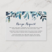 D'accompagnement Carte de demande de recette de mariage floral aqua (Devant)