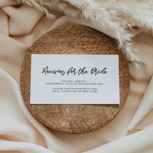 D'accompagnement Carte de demande de recette de typographie moderne