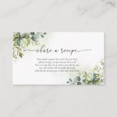 D'accompagnement Carte de demande de recette de verdure (Devant)