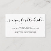 D'accompagnement Carte de demande de recette élégante noir et blanc (Devant)