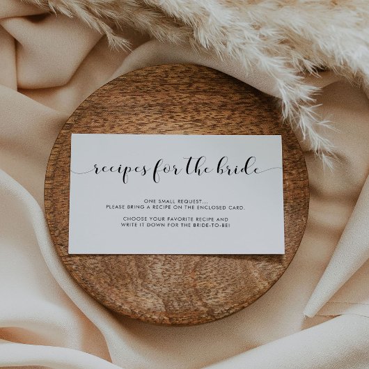 D'accompagnement Carte de demande de recette élégante noir et blanc