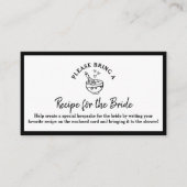 D'accompagnement Carte de demande de recette Fête des mariées noir  (Devant)
