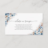 D'accompagnement Carte de demande de recette Floral Boho bleu (Devant)