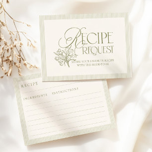 D'accompagnement Carte de demande de recette florale dessinée à la