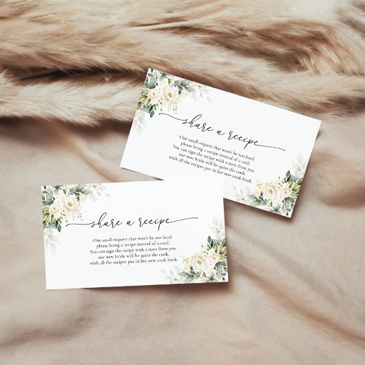 D'accompagnement Carte de demande de recette florale Roses Blanches