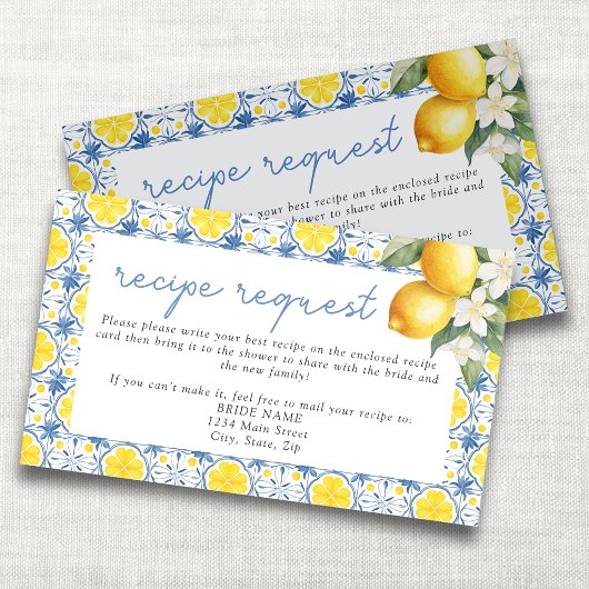 D'accompagnement Carte de demande de recette pour la douche de mari