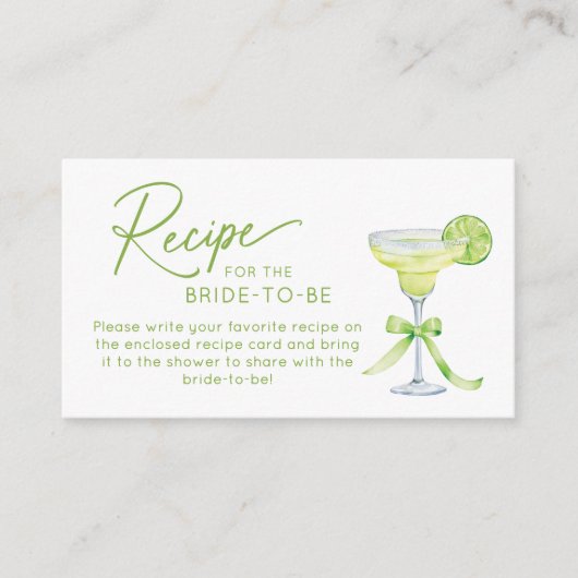 D'accompagnement Carte de demande de recette pour la future mariée (Devant)
