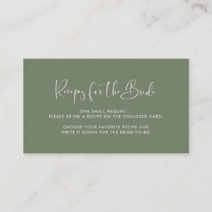 D'accompagnement Carte de demande Elegant Dark Sage green Recette