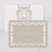 D'accompagnement Carte de détail d'insertion d'invitation en carrel (Devant / Derrière)