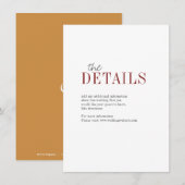 D'accompagnement Carte de détail mariage de automne de typographie (Devant / Derrière)