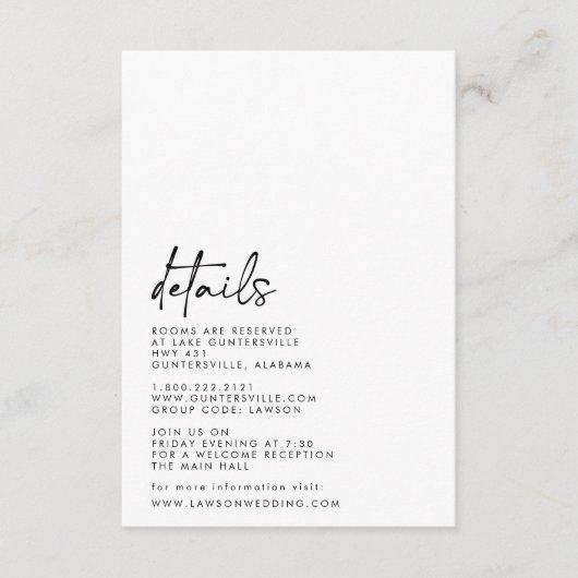 D'accompagnement Carte de détails (Devant)