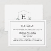 D'accompagnement Carte de détails à motif de monogramme aux feuille (Devant / Derrière)