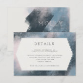 D'ACCOMPAGNEMENT CARTE DE DETAILS ABSTRAITS MODERNES (NAVY/BLUSH) (Devant / Derrière)