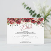 D'accompagnement Carte de détails Boho burgundy floral vert eucalyp (Debout devant)