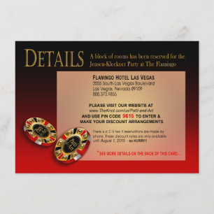 D'accompagnement Carte de détails Casino Style 4,5 po x 6,25 po (PJ