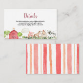 D'accompagnement Carte de détails d'animaux de la cour de ferme (Devant / Derrière)