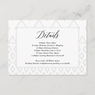 D'accompagnement Carte de détails d'anniversaire pour soirée tout e