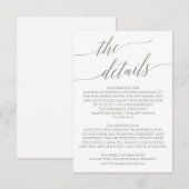 D'accompagnement Carte de détails de calligraphie verte élégante Sa (Devant / Derrière)