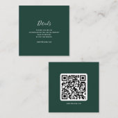 D'accompagnement Carte de détails de code QR à verdure émeraude (Devant / Derrière)