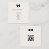 D'accompagnement Carte de détails de code QR de mariage à ruban noi (Devant / Derrière)