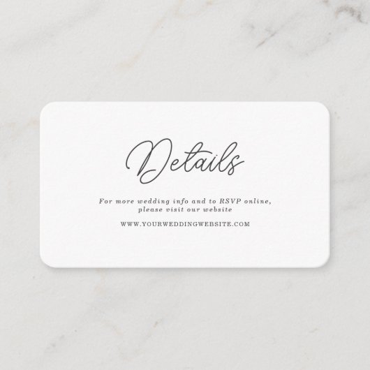 D'accompagnement Carte de détails de code QR de mariage avec écritu (Devant)