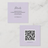 D'accompagnement Carte de détails de code QR Lavande Rustique (Devant / Derrière)