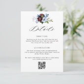 D'accompagnement carte de détails de la mariage à fleurs bleues bor (Debout devant)