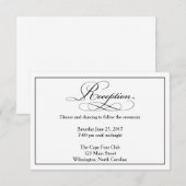D'accompagnement Carte de détails de la réception de mariage (Devant / Derrière)