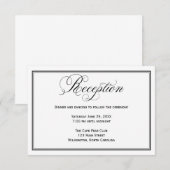 D'accompagnement Carte de détails de la réception de mariage noir e (Devant / Derrière)