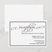 D'accompagnement Carte de détails de la réception de mariage noir e (Devant / Derrière)