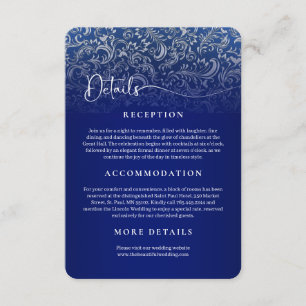 D'accompagnement Carte de détails de la réception Navy Blue Mariage