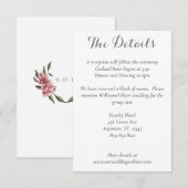 D'accompagnement Carte de détails de Magnolia rose et blanc (Devant / Derrière)