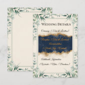 D'accompagnement Carte de détails de mariage à bordure florale | Él (Devant / Derrière)