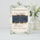 D'accompagnement Carte de détails de mariage à bordure florale | Él (Debout devant)