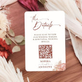 D'accompagnement Carte de détails de mariage à code QR floral Boho
