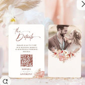 D'accompagnement Carte de détails de mariage à code QR floral Boho 