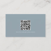 D'accompagnement Carte de détails de mariage à code QR minimal bleu (Dos)