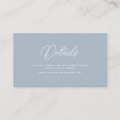 D'accompagnement Carte de détails de mariage à code QR minimal bleu (Devant)