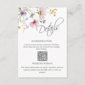 D'accompagnement Carte de détails de mariage à code QR pour prairie (Devant)