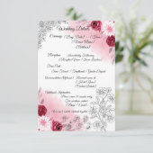 D'accompagnement Carte de détails de mariage à fleurs roses | Éléga (Debout devant)