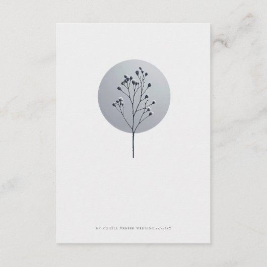 D'accompagnement Carte de détails de mariage à la brindille enneigé (Dos)