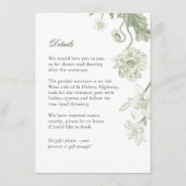 D'accompagnement Carte de détails de mariage à la verdure botanique (Devant)