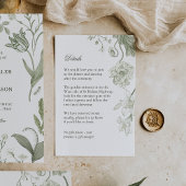 D'accompagnement Carte de détails de mariage à la verdure botanique
