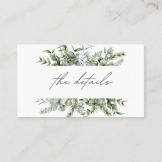 D'accompagnement Carte de détails de mariage à la verdure élégante