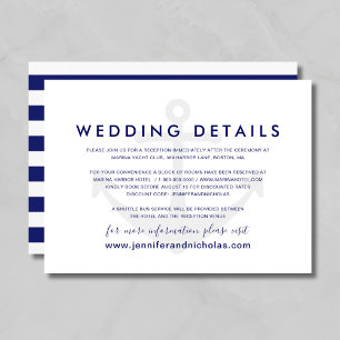 D'accompagnement Carte de détails de mariage à l'ancre nautique